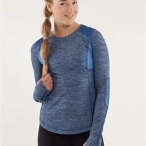 Womens Lululemon Run Ice Queen Long Sleeve Limitless Blue L/XL